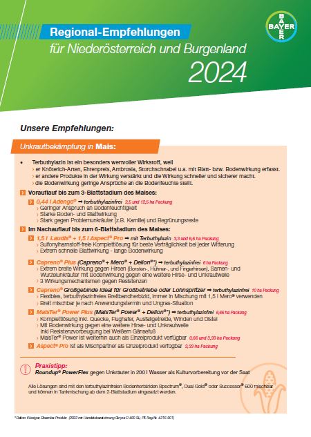 Vorschaubild: Bayer Regional-Empfehlungen für Niederösterreich/Burgenland 2024